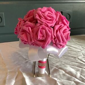 Small rose bridal bouquet with real touch roses…you pick color